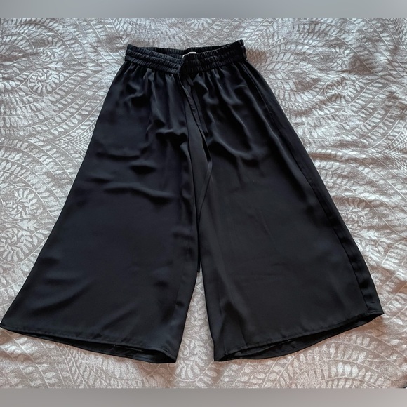 Babaton Pants - Babaton Black Cropped Wide Leg Pants